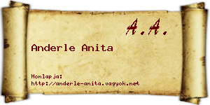 Anderle Anita névjegykártya